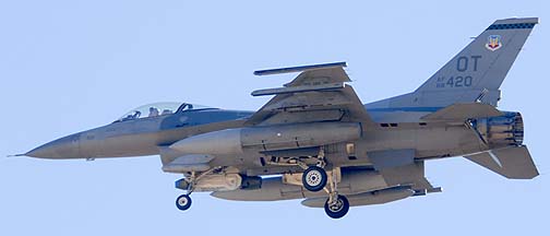 General Dynamics F-16C Block 42B Fighting Falcon 88-0420 of the 422nd Test and Evaluation Squadron Green Bats
